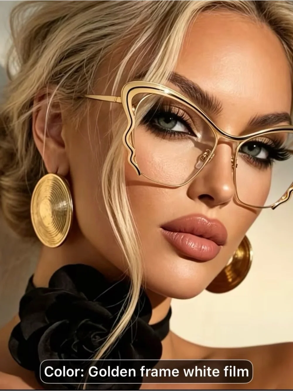 New Gold Butterfly Frame Fashion Glasses